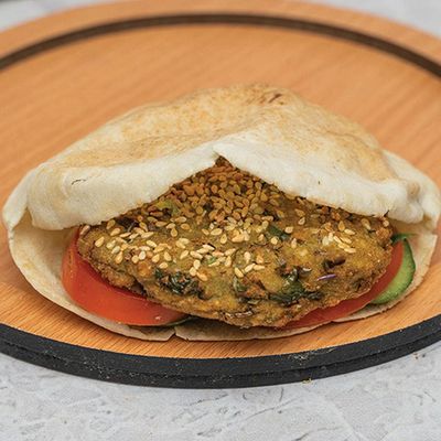 Salad and Tahini Taamia Sandwich