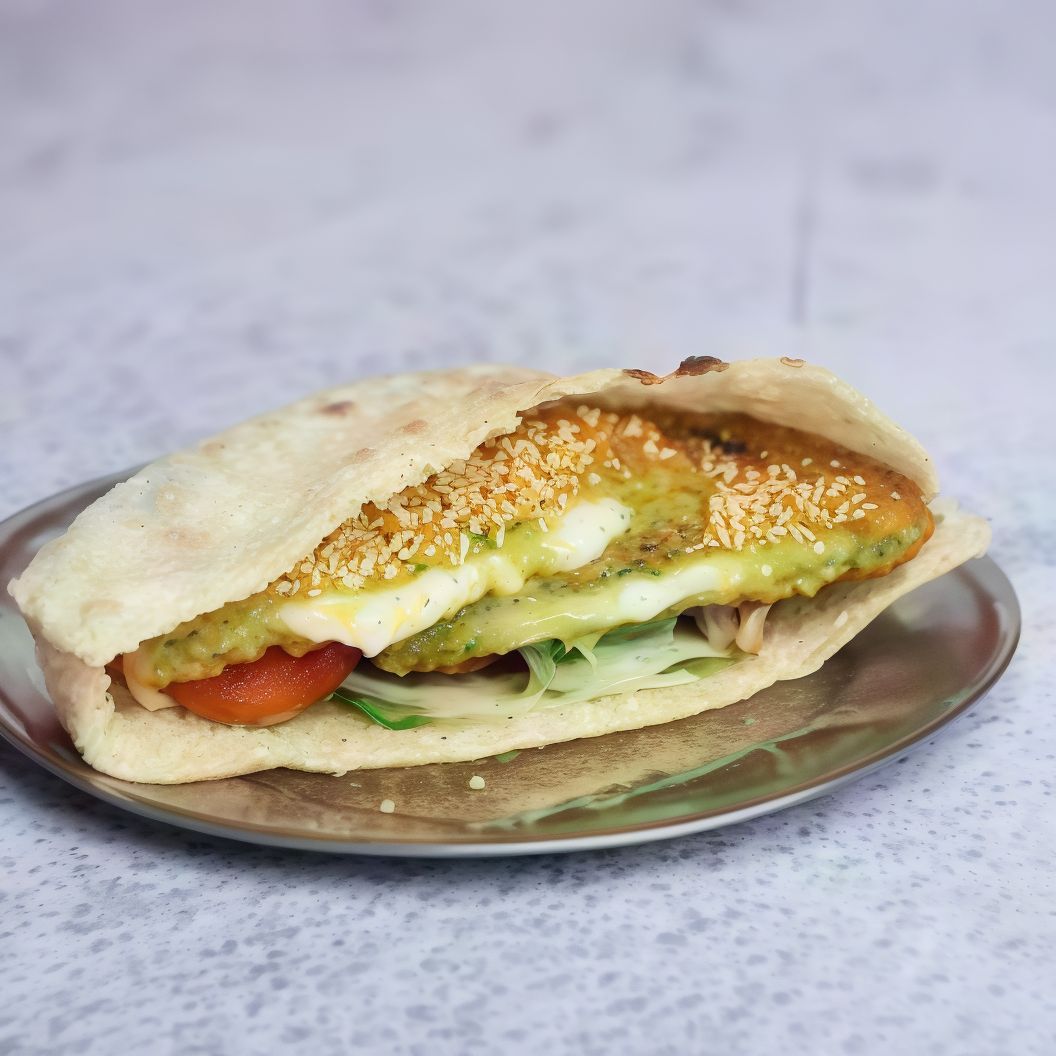 Cheddar cheese falafel patty