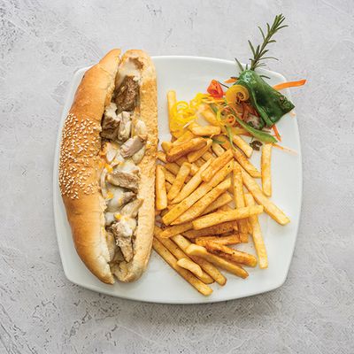 Chicken sandwich with mushrooms