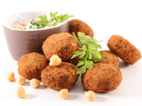 Falafel with French fries sandwich