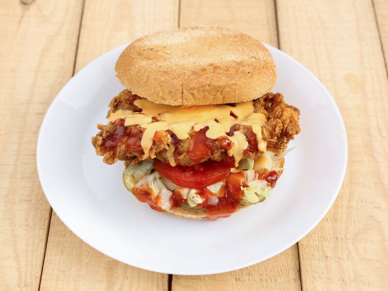 Chili Cheese Beef Burger Sandwich