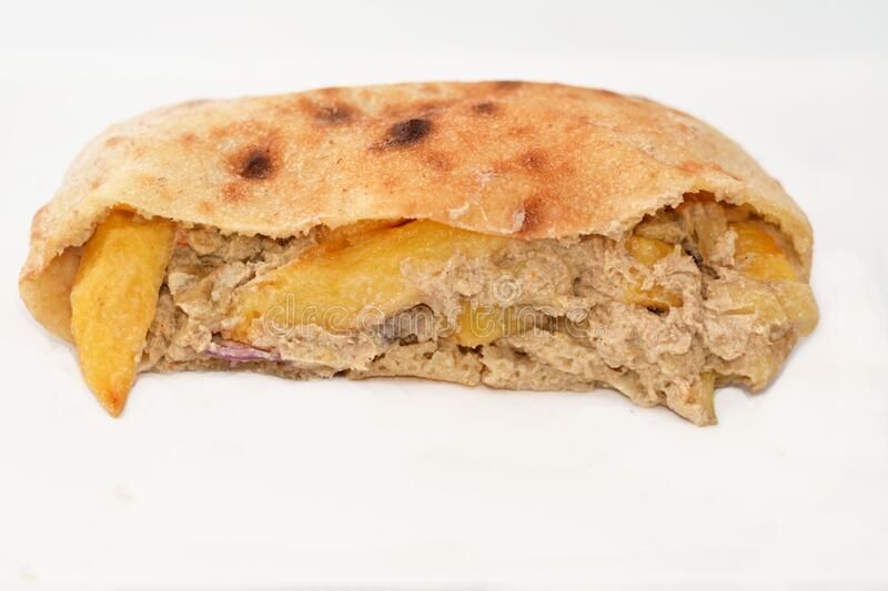 French Fries With Baba Ghannoug Sandwich
