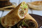 Lebanese Falafel Saj Sandwich.
