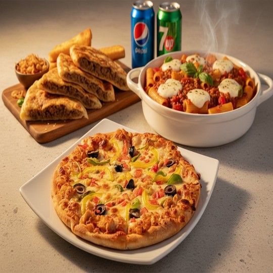 Family Hawawshi & Pizza Feast for 4