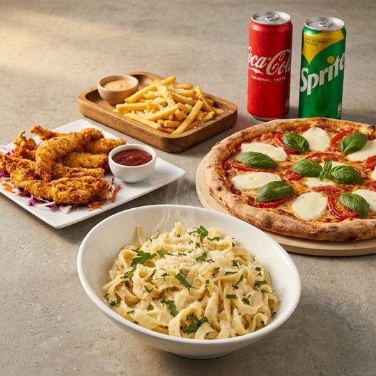 Family Pizza & Pasta Feast for 3