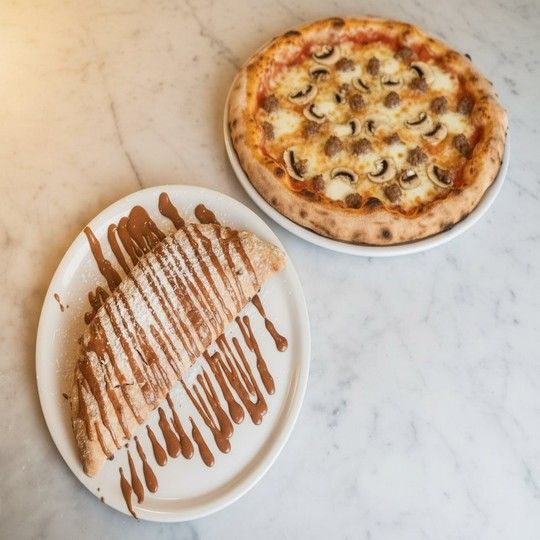 Pizza Boscaiola & Calzone Nutella