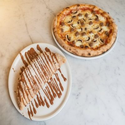 Pizza Boscaiola & Calzone Nutella