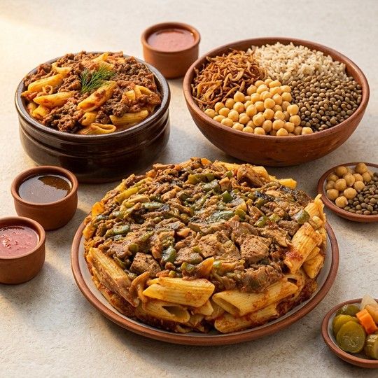 Family Casserole & Koshary Feast for 4