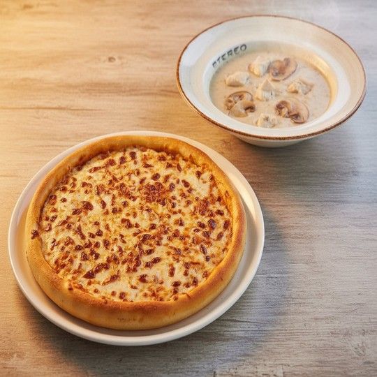 Margherita Pizza & Chicken Soup Duo