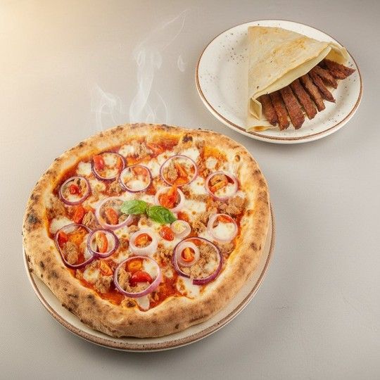 Burger Crepe & Tuna Pizza Duo