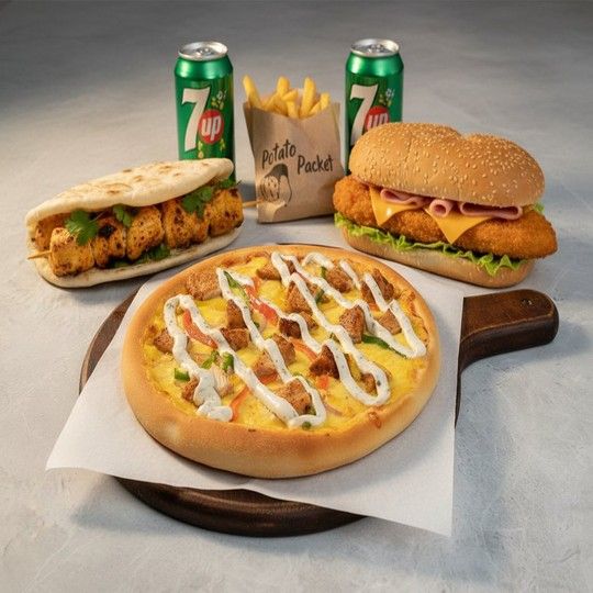 Family Pizza & Sandwich Feast for 4