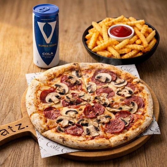 Mushroom & Pastrami Pizza Meal