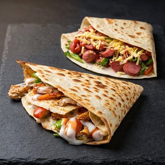 Crispy Chicken & Sausage Crepe