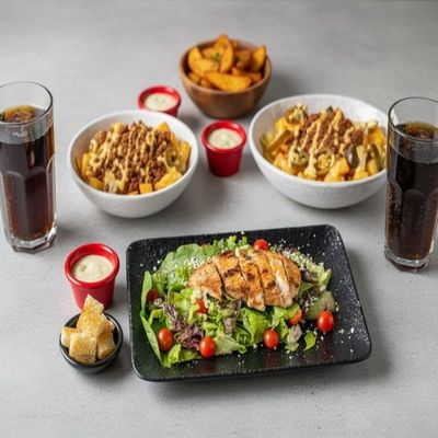 وجبة سلطة سيزر وبطاطس مقلية