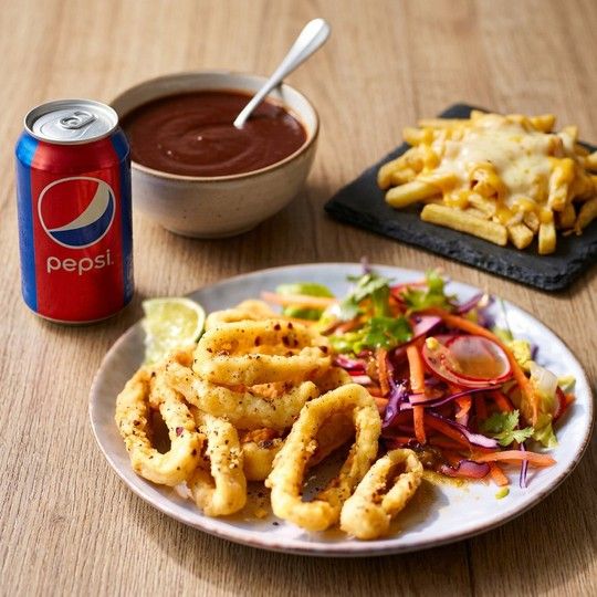 Jumbo Squid Meal with Cheese Potatoes