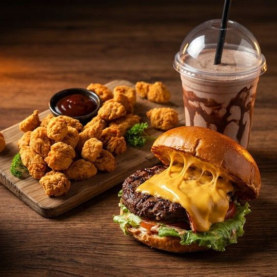Burger & Popcorn Meal
