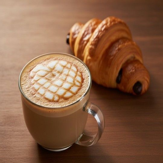 Caramel Macchiato & Chocolate Croissant