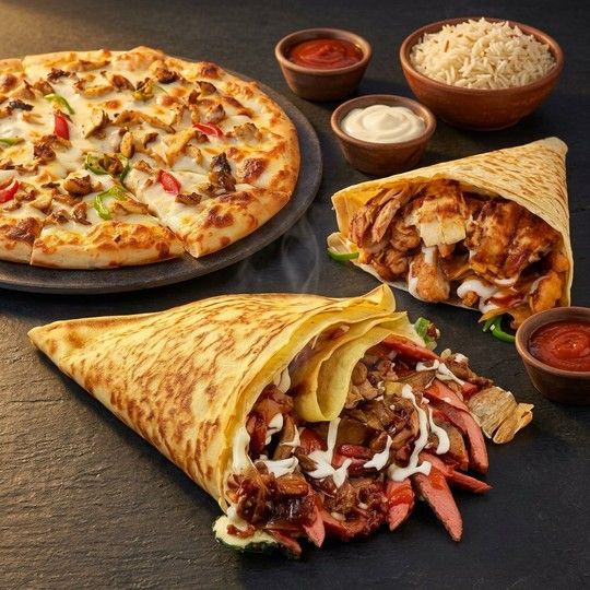 Family Crepe & Pizza Feast for 4