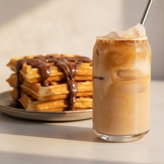 Waffle Nutella & Iced Latte