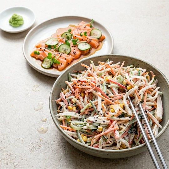 Salmon Sashimi & Kani Salad