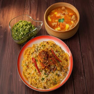 Chicken Biryani with Marak