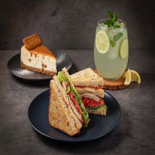 Smoked Beef Club Sandwich Meal