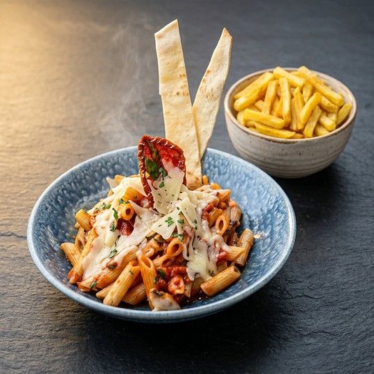 White Pasta Chicken Shawarma Meal