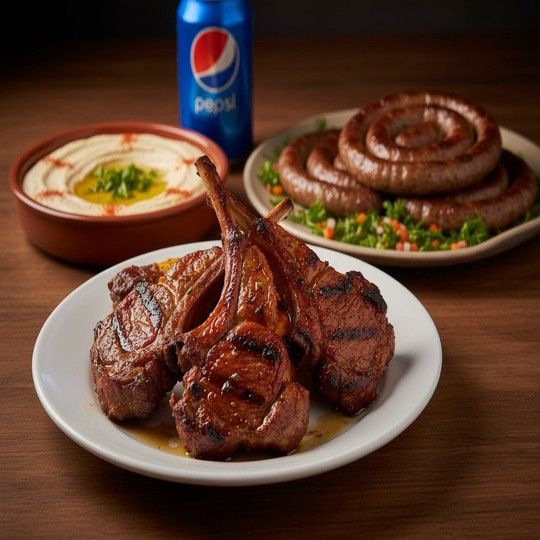 Quarter Grilled Sausage and Quarter Grilled Ribs Meal and Can