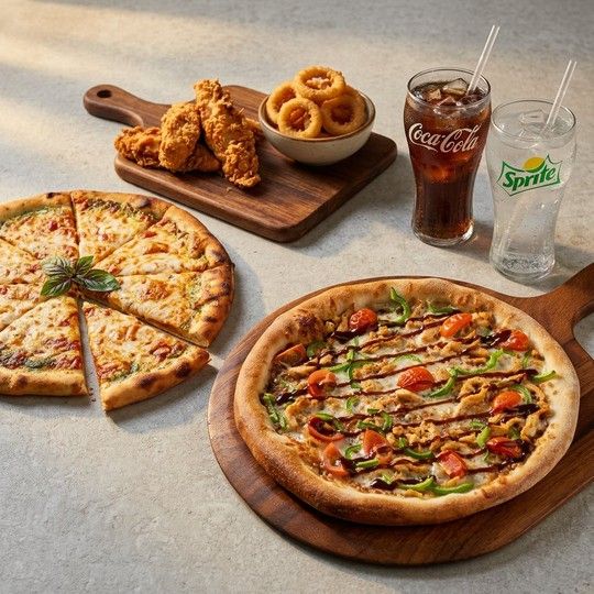 Family Pizza & Appetizer Feast for 4