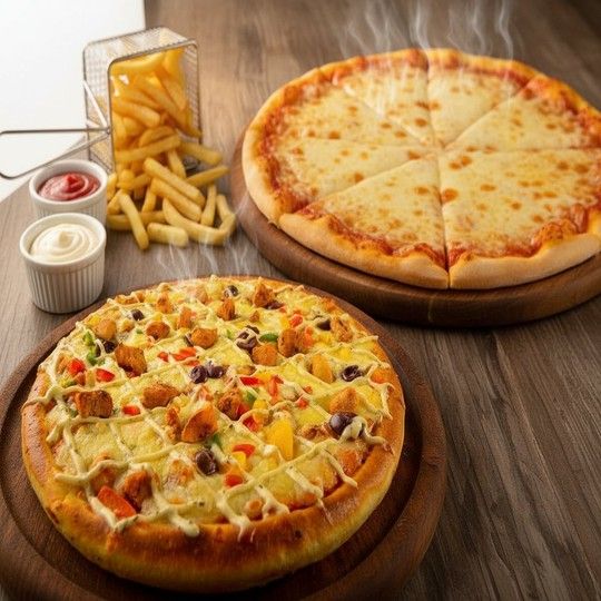 Family Pizza & Fries Feast for 4