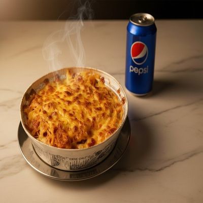 Oven Cheese Pasta & Drink