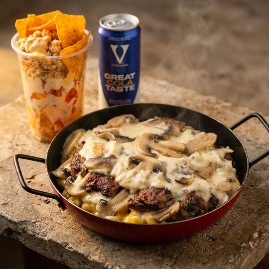 Melty Shrooms Pasta Meal
