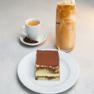 Iced Spanish Latte & Tiramisu Meal