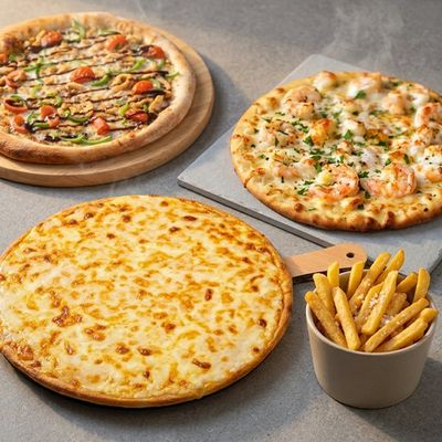 Family Pizza & Fries Feast for 4