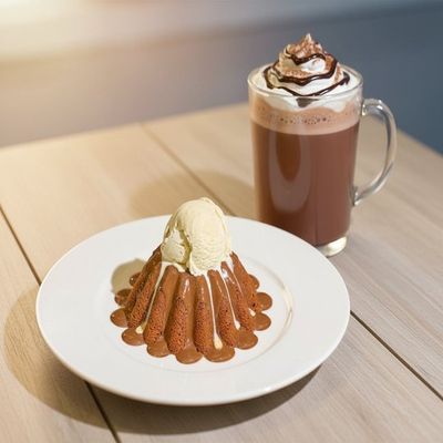 Nutella Molten Cake & Hot Chocolate