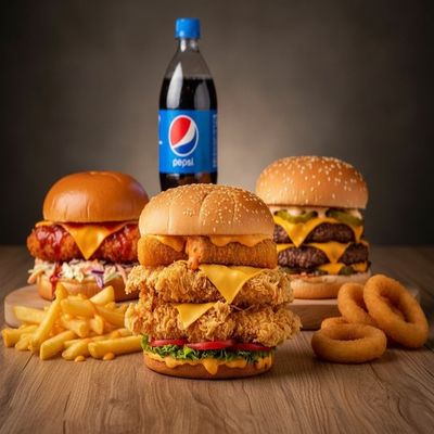 Family Burger Feast for 3