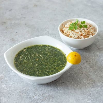 Molokhia with Knuckles & Rice