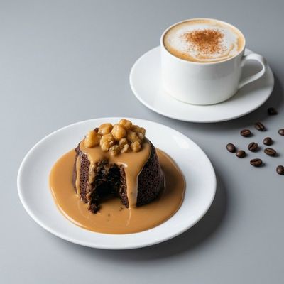Lotus Molten Cake & Cappuccino