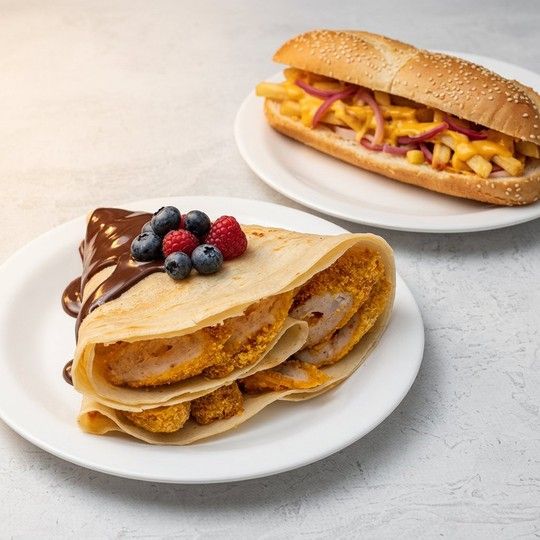 Cheddar Strips Crepe Meal