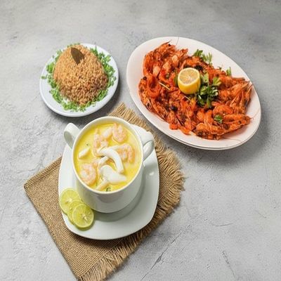 Seafood Soup and Shrimp Meal