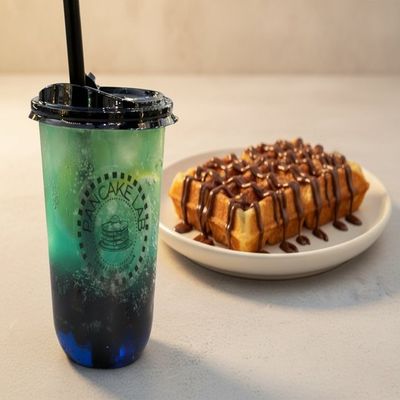 Chocolate Waffle & Boba Blueberry