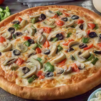 Vegetables and Kiri Cheese Oriental Pizza