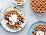 waffle mix nutella and caramel