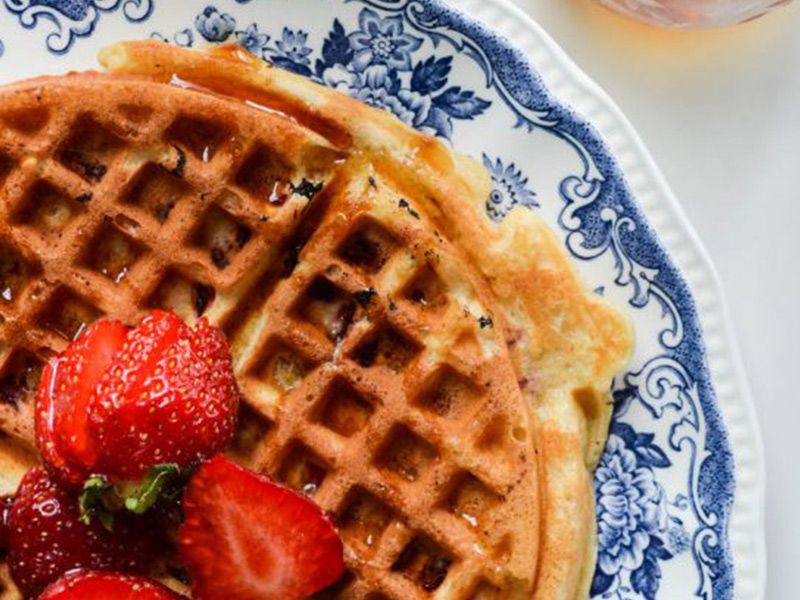 Strawberry With Cream Waffle