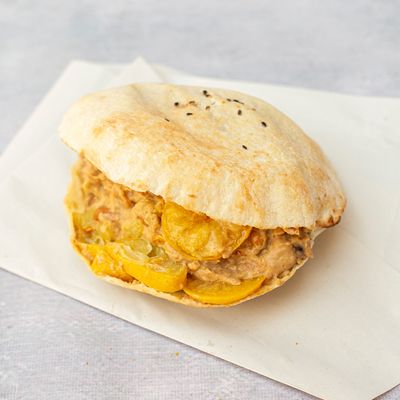 Pickled Lemons With Safflower Foul sandwich