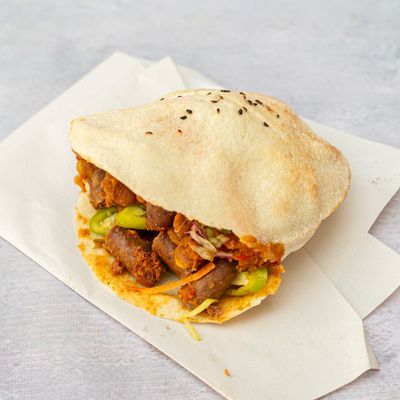Bean sausage sandwich