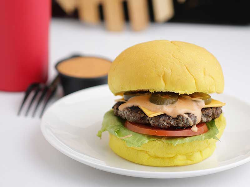 Hg Beef Burger Charcoal Sandwich