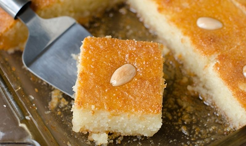 Pistachio Egyptian Basbousa
