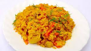 Yellow Rice With Shrimp And Fish Fillet