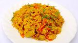 Yellow Rice With Shrimp And Fish Fillet